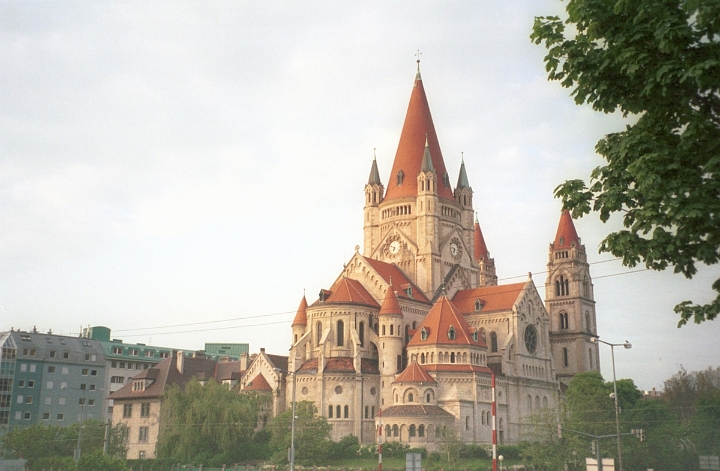 13 Vienna - Church by the Danube and Ferry S.jpg - ASCII